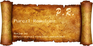Purczl Romulusz névjegykártya